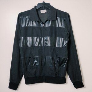 Body Tech y2k faux suede and leather stripe jacket
